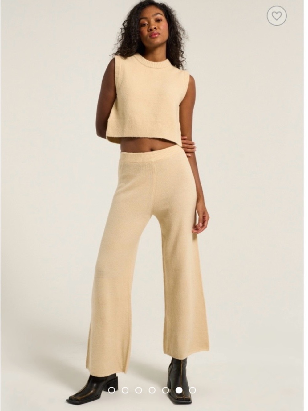 Callahan Pilar Knit Wide-leg Pants in Swan Size S NWT